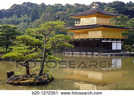 Kinkakuji Temple, The Golden Pavilion, Rokuon-ji temple, Kyoto, Japan. View Large Photo Image Stock Image - Kinkakuji Temple, The Golden Pavilion, Rokuon-ji temple, Kyoto, Japan.. Fotosearch