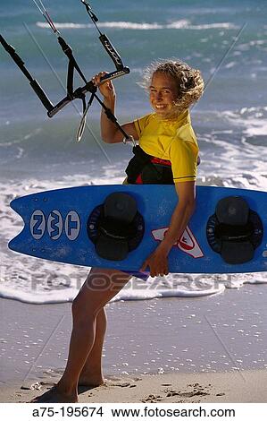 Kite-boarding View Large Photo Image Picture - Kite-boarding. Fotosearch