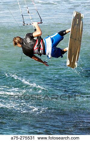Kite-boarding View Large Photo Image Stock Image - Kite-boarding. Fotosearch