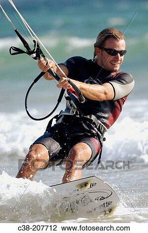 Kite-boarding View Large Photo Image Stock Image - Kite-boarding. Fotosearch