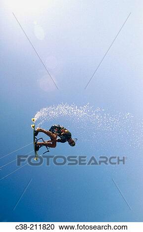 Stock Image - Kite-boarding. Fotosearch