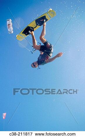 Stock Photo - Kite-boarding. Fotosearch