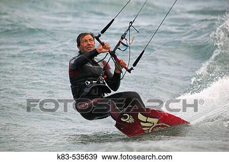 Kite-boarding View Large Photo Image Stock Photo - Kite-boarding. Fotosearch