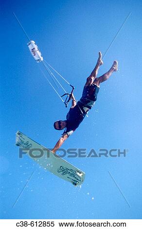Kite-boarding View Large Photo Image Stock Photography - Kite-boarding. Fotosearch
