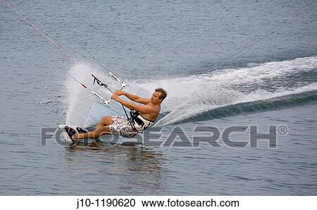 Kite sailboarding, Pleasure Bay, Boston, Massachusetts, USA View Large Photo Image Stock Image - Kite sailboarding, Pleasure Bay, Boston, Massachusetts, USA. Fotosearch