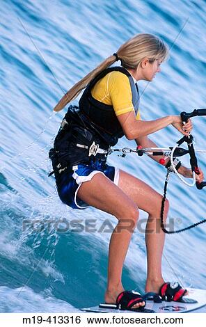 kite surfer girl View Large Photo Image Stock Photograph - kite surfer girl. Fotosearch