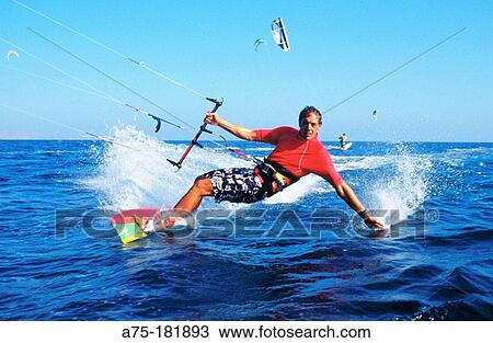 Kite-surfing View Large Photo Image Stock Image - Kite-surfing. Fotosearch