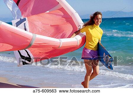 Stock Image - Kite-surfing. Fotosearch