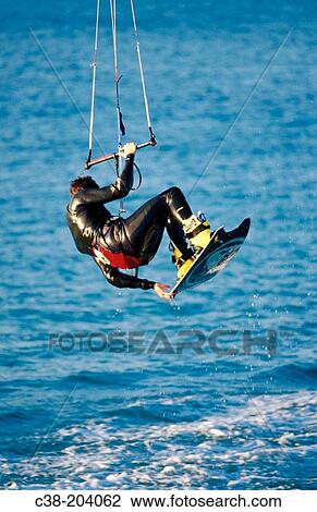 Kite-surfing View Large Photo Image Stock Image - Kite-surfing. Fotosearch
