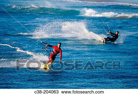 Kite-surfing View Large Photo Image Stock Image - Kite-surfing. Fotosearch