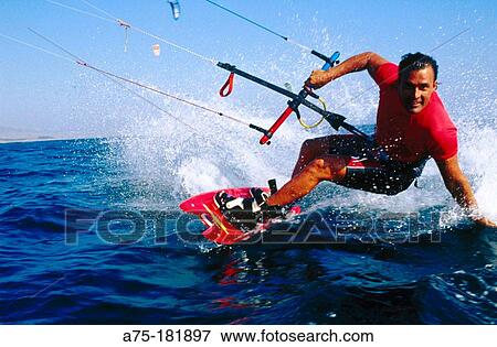 Kite-surfing View Large Photo Image Stock Photo - Kite-surfing. Fotosearch