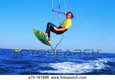 Kite-surfing View Large Photo Image Stock Photo - Kite-surfing. Fotosearch