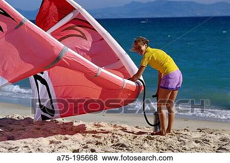 Kite-surfing View Large Photo Image Stock Photo - Kite-surfing. Fotosearch