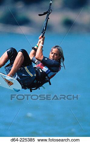 Stock Photography - Kiteboarding. 2002 Gorge Games. Hood River, Oregon. USA. Fotosearch
