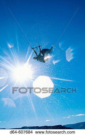 Kiteboarding. Columbia River. Oregon. USA View Large Photo Image Picture - Kiteboarding. Columbia River. Oregon. USA. Fotosearch