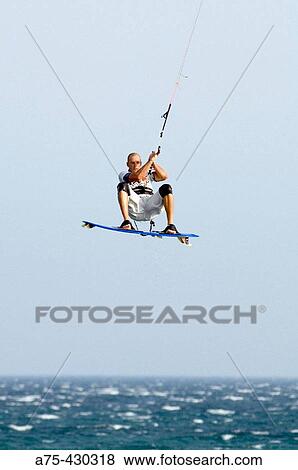 Kiteboarding View Large Photo Image Stock Photo - Kiteboarding. Fotosearch
