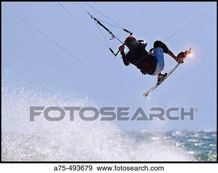Kiteboarding View Large Photo Image Stock Photo - Kiteboarding. Fotosearch