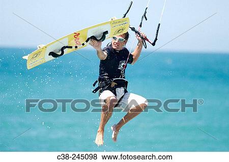 Kiteboarding View Large Photo Image Stock Photo - Kiteboarding. Fotosearch
