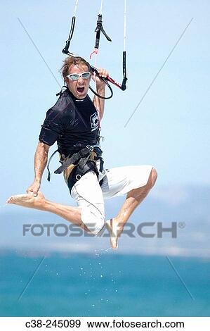 Kiteboarding View Large Photo Image Stock Photo - Kiteboarding. Fotosearch