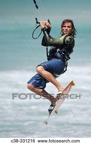 Kiteboarding View Large Photo Image Stock Photograph - Kiteboarding. Fotosearch