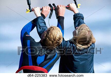 Kiteboarding. Waddell Beach. California. USA View Large Photo Image Stock Image - Kiteboarding. Waddell Beach. California. USA. Fotosearch