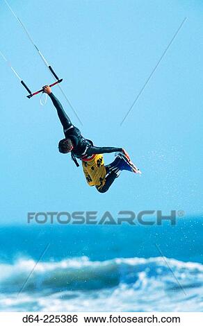 Kiteboarding. Waddell Beach. California. USA View Large Photo Image Stock Photograph - Kiteboarding. Waddell Beach. California. USA. Fotosearch