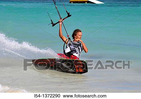 Kitesurfing Jabberwock Beach St John's Antigua Caribbean Cruise NCL View Large Photo Image Stock Image - Kitesurfing Jabberwock Beach St John's Antigua Caribbean Cruise NCL. Fotosearch