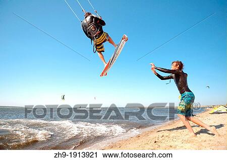 Kitesurfing kiteboarding, Back sea, Odessa, Ukraine View Large Photo Image Stock Image - Kitesurfing kiteboarding, Back sea, Odessa, Ukraine. Fotosearch