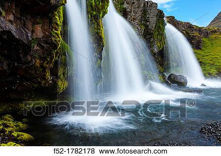 KLAKKUR? S WATERFALLS, Snaefellsnes peninsula, Iceland, Europe. View Large Photo Image Stock Photo - KLAKKUR? S WATERFALLS, Snaefellsnes peninsula, Iceland, Europe.. Fotosearch