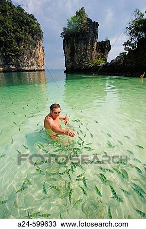 Stock Image - Ko Hong Island. Near Ao Nang City. Krabi Province. Thailand. January 2007.. Fotosearch