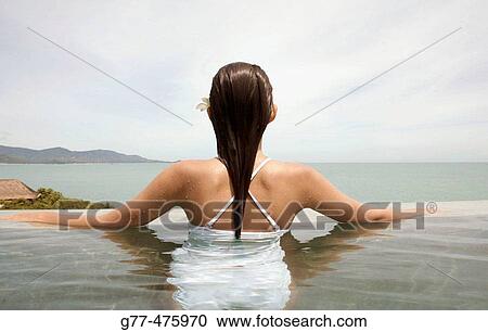 Koh Samui Island. Thai woman in swimming pool. Thailand. View Large Photo Image Stock Image - Koh Samui Island. Thai woman in swimming pool. Thailand.. Fotosearch