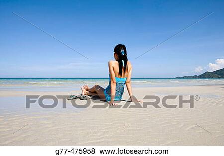 Stock Photo - Koh Samui Island. Thai woman on the beach. Thailand.. Fotosearch