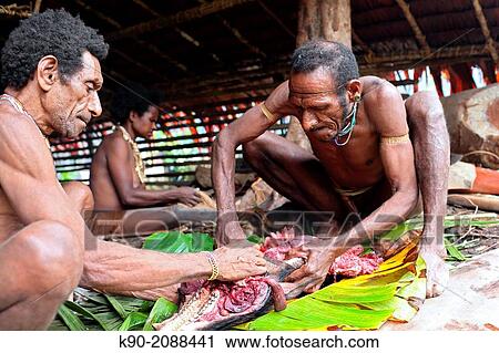 Kombai men slaughtering a pig, Papua, Indonesia, Southeast Asia. View Large Photo Image Stock Image - Kombai men slaughtering a pig, Papua, Indonesia, Southeast Asia.. Fotosearch