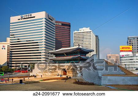 Korea, Seoul City, Namdaemun Gate 2013. View Large Photo Image Stock Photo - Korea, Seoul City, Namdaemun Gate 2013.. Fotosearch
