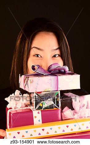 Stock Image - Korean woman's birthday. Fotosearch
