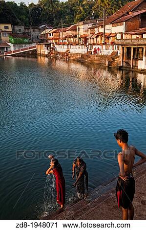 kotithirtham sacred lake in gokarna. india. View Large Photo Image Stock Image - kotithirtham sacred lake in gokarna. india.. Fotosearch