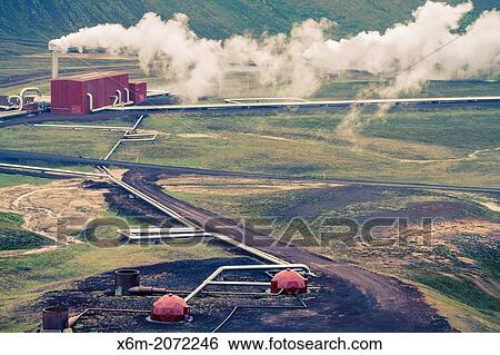 Krafla Geothermal Power Station. Iceland, Europe. View Large Photo Image Stock Photograph - Krafla Geothermal Power Station. Iceland, Europe.. Fotosearch