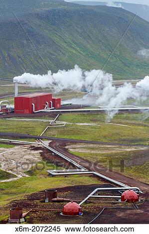 Krafla Geothermal Power Station. Iceland, Europe. View Large Photo Image Stock Photography - Krafla Geothermal Power Station. Iceland, Europe.. Fotosearch
