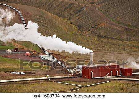 Picture - Krafla Geothermal Station, Krafla Volcanic Zone, Myvatn lake, Iceland. Fotosearch