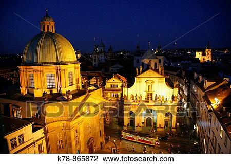 Krizovnicke Square with the Dome of St Francis and Church of st Salvator, Stare Mesto, Prague, Czech Republic View Large Photo Image Stock Image - Krizovnicke Square with the Dome of St Francis and Church of st Salvator, Stare Mesto, Prague, Czech Republic. Fotosearch