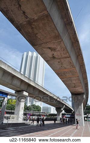 Stock Image - Kuala Lumpur (Malaysia): some monorail tracks. Fotosearch
