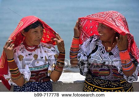 KUNA NATIVE INDIAN WOMEN IN INDIGENOUS COSTUME PANAMA CITY REPUBLIC OF PANAMA View Large Photo Image Stock Photo - KUNA NATIVE INDIAN WOMEN IN INDIGENOUS COSTUME PANAMA CITY REPUBLIC OF PANAMA. Fotosearch