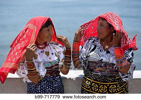 KUNA NATIVE INDIAN WOMEN IN INDIGENOUS COSTUME PANAMA CITY REPUBLIC OF PANAMA View Large Photo Image Stock Photo - KUNA NATIVE INDIAN WOMEN IN INDIGENOUS COSTUME PANAMA CITY REPUBLIC OF PANAMA. Fotosearch