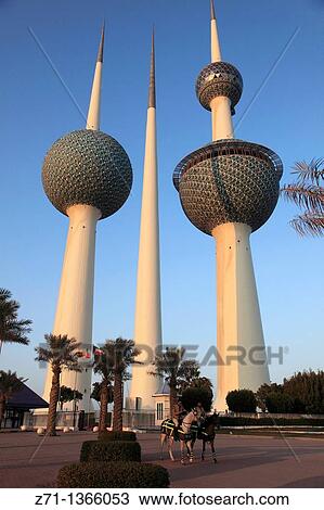 Stock Image - Kuwait, Kuwait City, Kuwait Towers.. Fotosearch