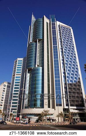 Stock Photo - Kuwait, Kuwait City, street scene, skyscrapers,. Fotosearch