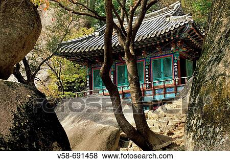 Kyejoam hermitage, Seoraksan National Park. South Korea View Large Photo Image Stock Photo - Kyejoam hermitage, Seoraksan National Park. South Korea. Fotosearch