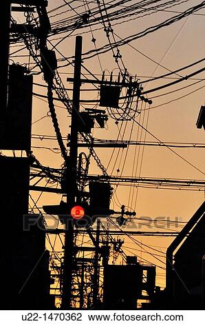 Kyoto (Japan): electric wires mess in the city centre View Large Photo Image Stock Image - Kyoto (Japan): electric wires mess in the city centre. Fotosearch