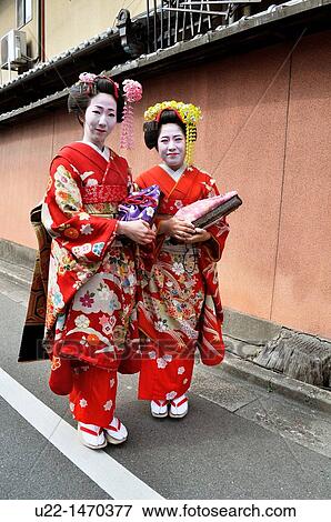 Kyoto (Japan): geishas in Gion View Large Photo Image Stock Photo - Kyoto (Japan): geishas in Gion. Fotosearch
