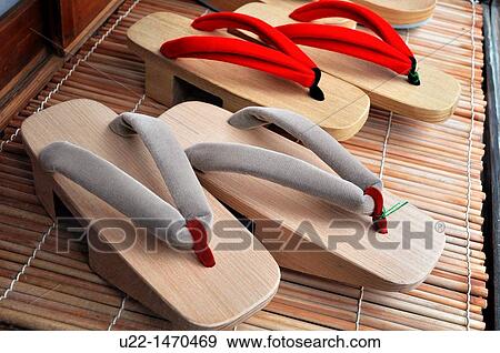 Kyoto (Japan): traditional Pokkuri flip-flops for geishas sold in a shop in Gion View Large Photo Image Stock Photo - Kyoto (Japan): traditional Pokkuri flip-flops for geishas sold in a shop in Gion. Fotosearch