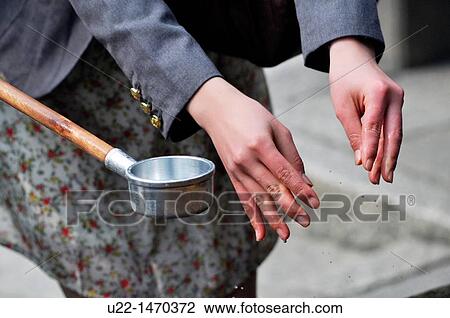 Stock Image - Kyoto (Japan): washing hands ritual at the entrance of Kiyomizudera Temple. Fotosearch